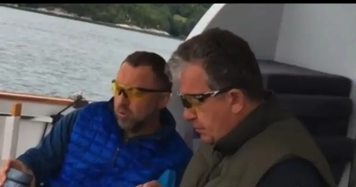 Oleg Deripaska and Sergei Prikhodko on a yacht